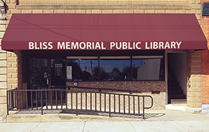 Front door of Bliss Memorial Public Library