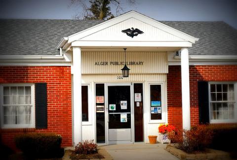 Front door of Alger public library